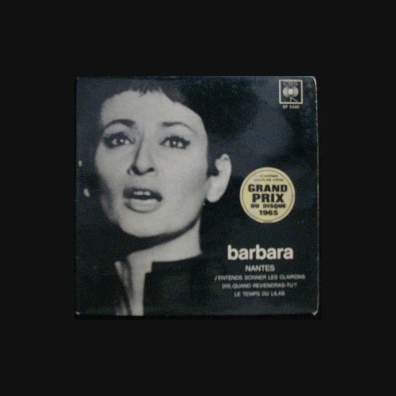 DISQUE 45 TOURS BARBARA NANTES GD PRIX DISQUE 1965 N°EP5645
